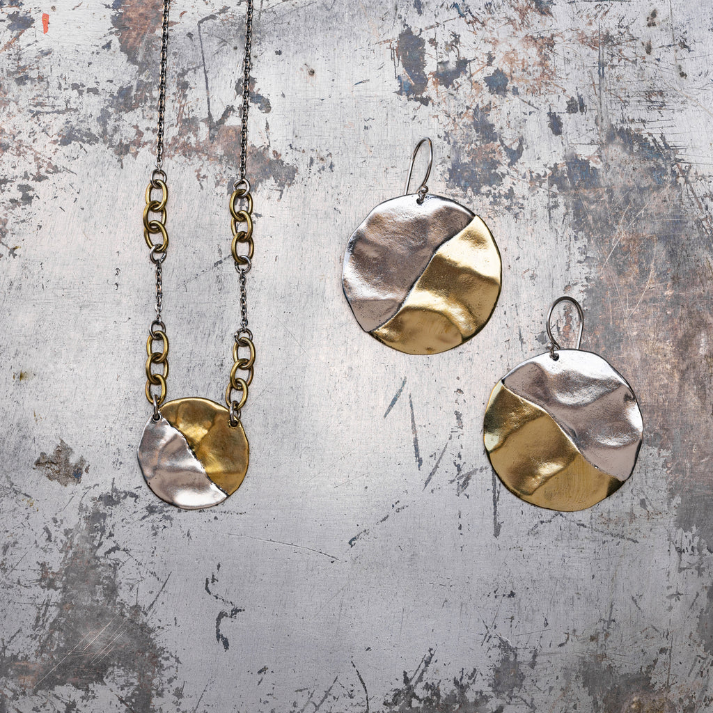 Slant Disc Necklace Waxing Poetic