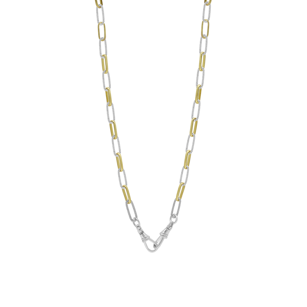 Waxing Poetic - Twisted Link with Brass Rings Chain - 18
