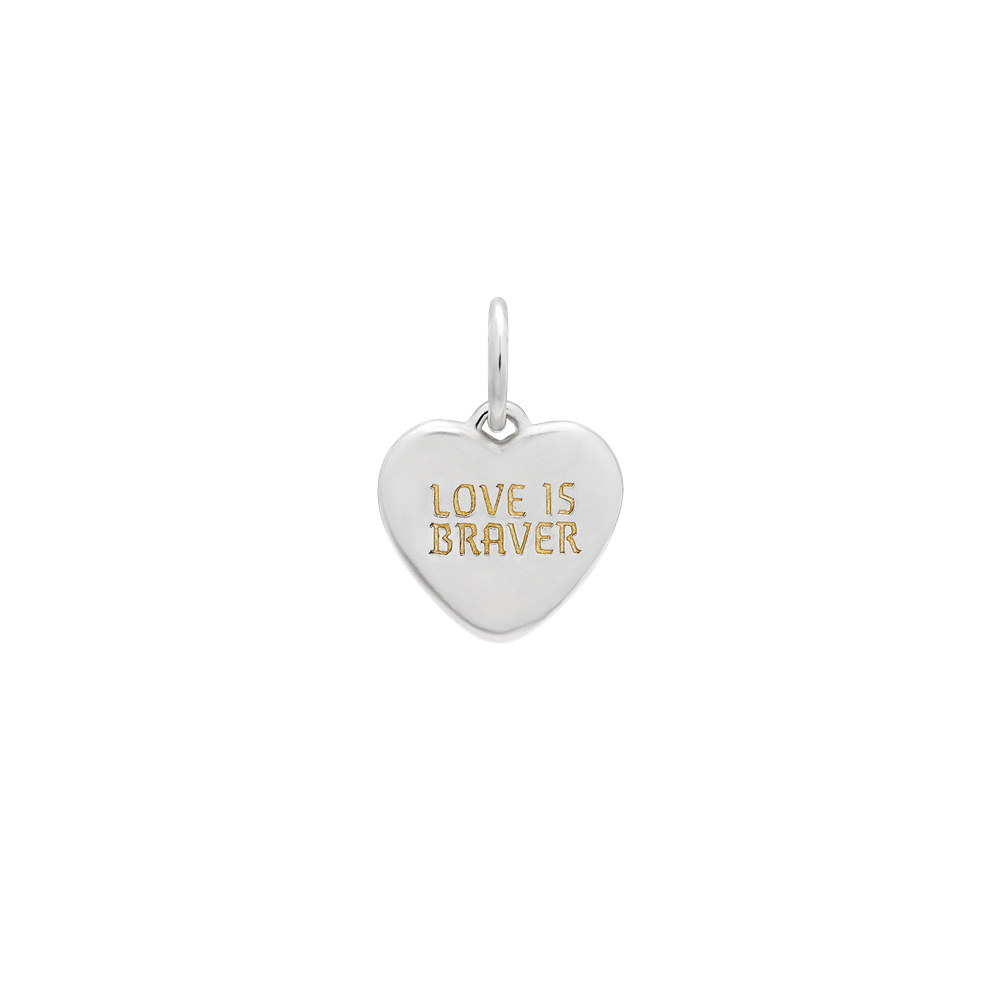 Love Is Braver Puffed Heart Charm - Waxing Poetic