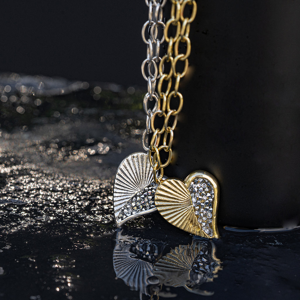 Poetic Heart Kristal Heartstar Necklace Ceramic Coated Brass