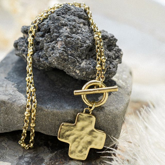 TALL CROSS TOGGLE NECKLACE main image 0