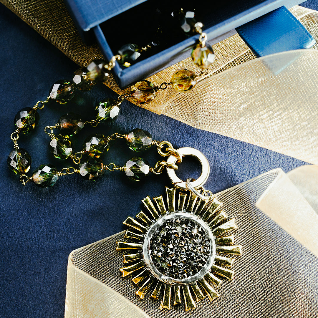 Waxing Poetic Be The Light Pendant on Lume Chain 28” main image 1
