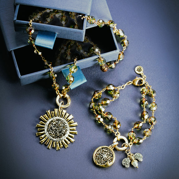 Waxing Poetic Be The Light Pendant on Lume Chain 28” main image 0
