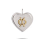 Heart-shaped pendant with gold and silver symbols on a white background-1