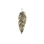 Gold feather-shaped pendant on a white background-2
