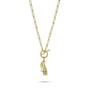 Gold necklace with a pendant on a white background-1