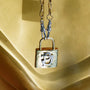 Intertwined Initials Lock Pendant - Mixed Metal-2