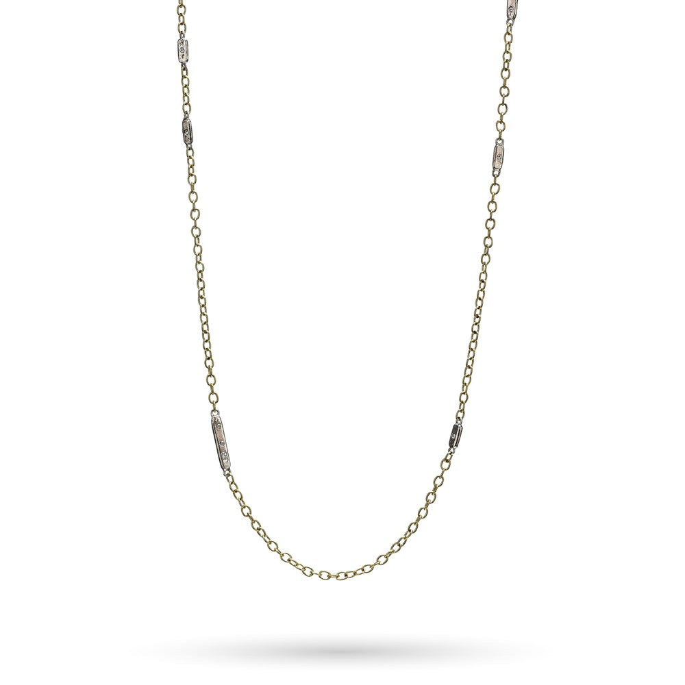 Bar Star Scatter Chain - Brass - 16"-1