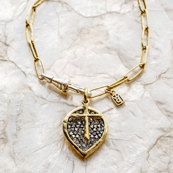 Waxing Poetic - Lotus Cross Kristal Pendant