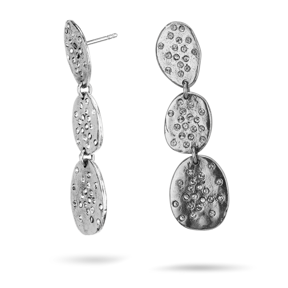 Found Again Starshower Oval Drop Post Earrings-1