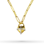 Heartglobe Charm Necklace - Ceramic Coated Brass-3