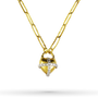 Heartglobe Charm Necklace - Ceramic Coated Brass-1