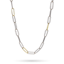 Golden Interval Paper Clip Chain - 28"-1