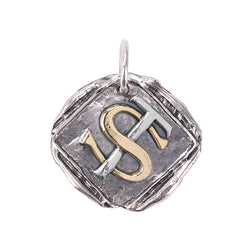 Sterling Silver Initial Charms | Engraved Script Letter Charm G / Darkened Initial