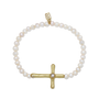 Poetic Cross Pearl Stretch Bracelet-1