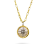 Rose of the Winds Compass Pendant on Paperclip Chain 20"-1