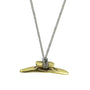 Brass Boat Cleat Pendant on 24 Inch Silver Chain-1