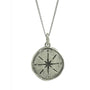Men's Silver Compass Pendant on Silver Chain-1