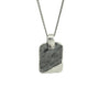 Men's Silver Corner Tag Necklace on Silver Chain-1