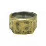Dark Oxy Brass and Silver Square Ring for Men-2