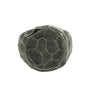 Top View of Men's Silver Signet Ring with Dark Oxidized and Hammered Finish-2
