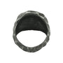 Men's Silver Signet Ring with Dark Oxidized and Hammered Finish-3