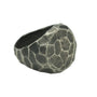 Men's Silver Signet Ring with Dark Oxidized and Hammered Finish-1