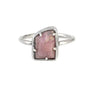 Sterling Silver and Pink Rhodochrosite Stone Grounding Ring-1