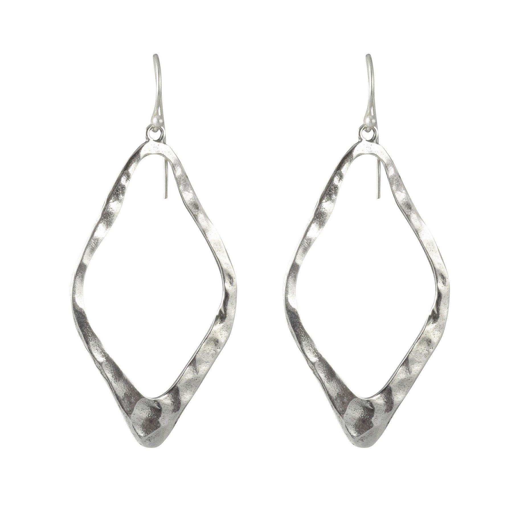 Open Up Earrings - Sterling Silver - Diamond-1