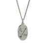 Silver Oval Tag with Symbols on Silver Chain-1