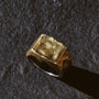 Dark Oxy Brass and Silver Square Ring-3