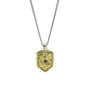 Brass Star Shield Pendant on Sterling Silver 24 Inch Chain-1