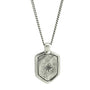 Sterling Silver Star Shield Tag on Silver Necklace Chain-1